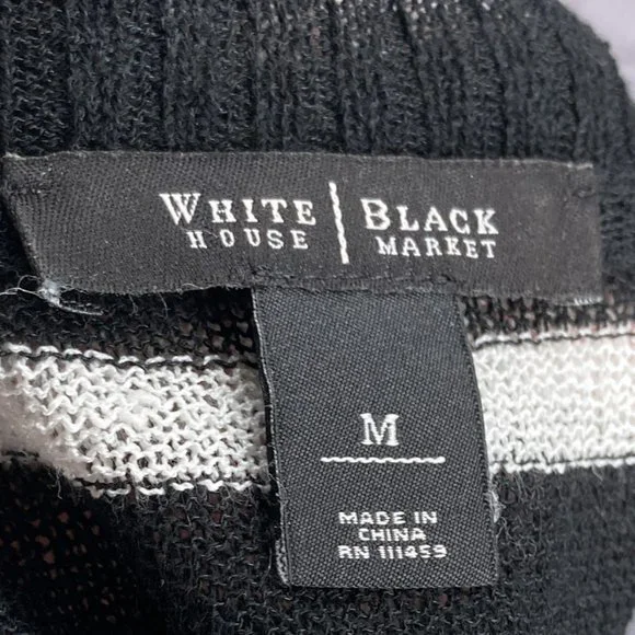 White House Black Market Medium M Striped‎ Double Button Knit Cardigan Sweater - Picture 3 of 4